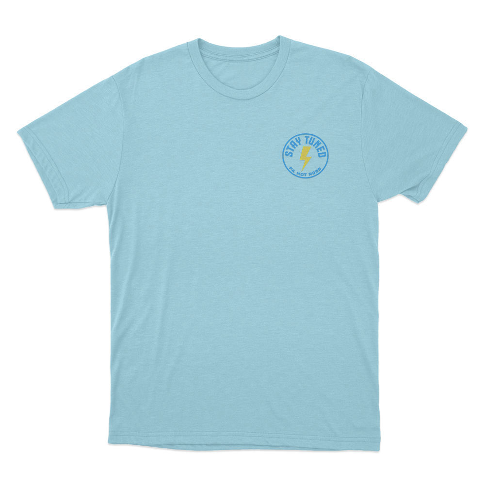 Pa Hot Rods Stay Tuned Unisex T Shirt Sky Blue Pa Hot Rods Stay Tuned Unisex T Shirt Sky Blue